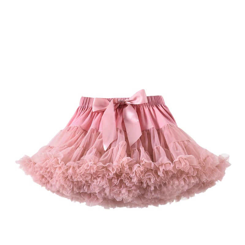 Tutu.kk Baby Girls Tutu Skirt Princess Fluffy Soft Chiffon Ballet Birthday Party Pettiskirt Beansand XS - Image 1